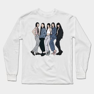 KPOP FAN ART FLAT DESIGN V5 Long Sleeve T-Shirt